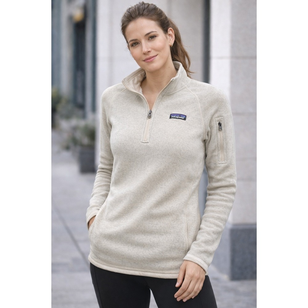 Patagonia Pullover‎ Womens XS Fleece Half Zip White Outdoor Hiking Top